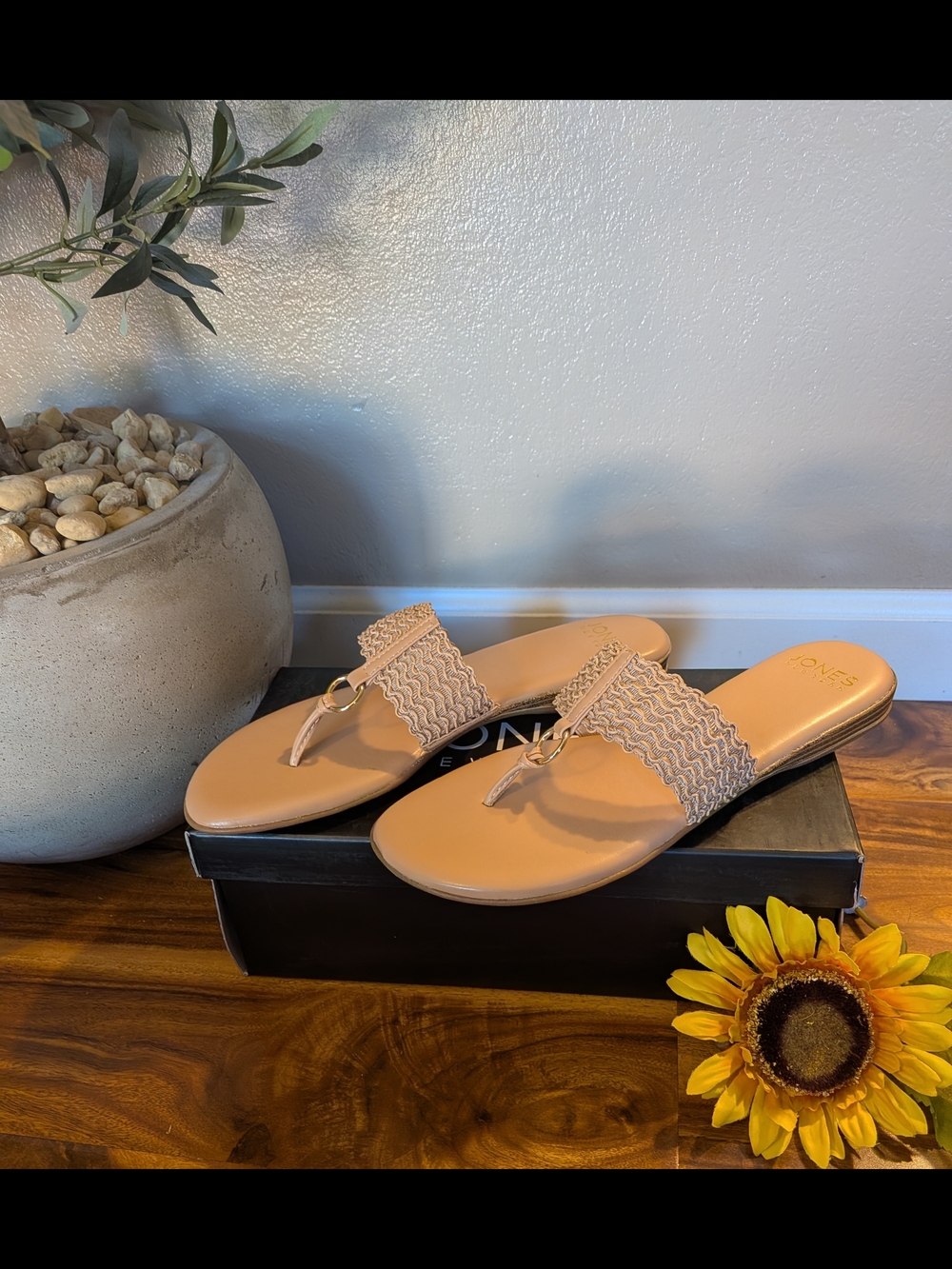 Jones New York Sonal Woven Thong Flat Sandals Size 10M NIB